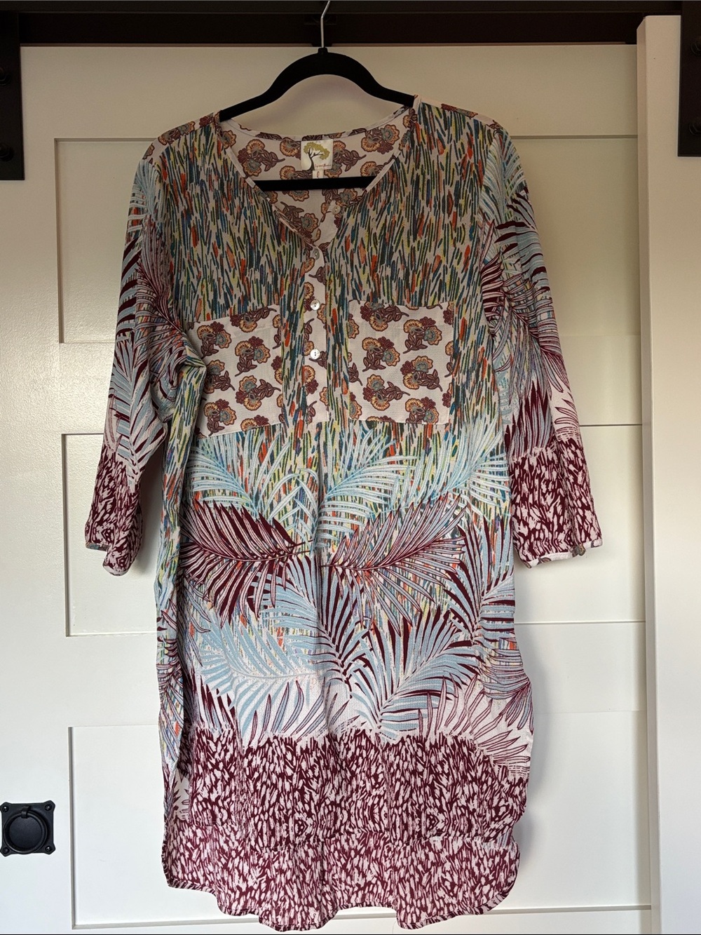 fig and flower Multicolor Palm & Floral Print Tunic